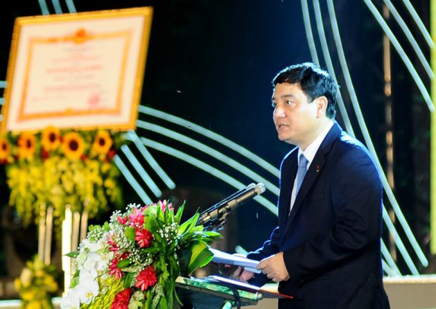 Bí thư Tỉnh ủy Nguyễn Đắc Vinh phát biểu tại lễ kỷ niệm